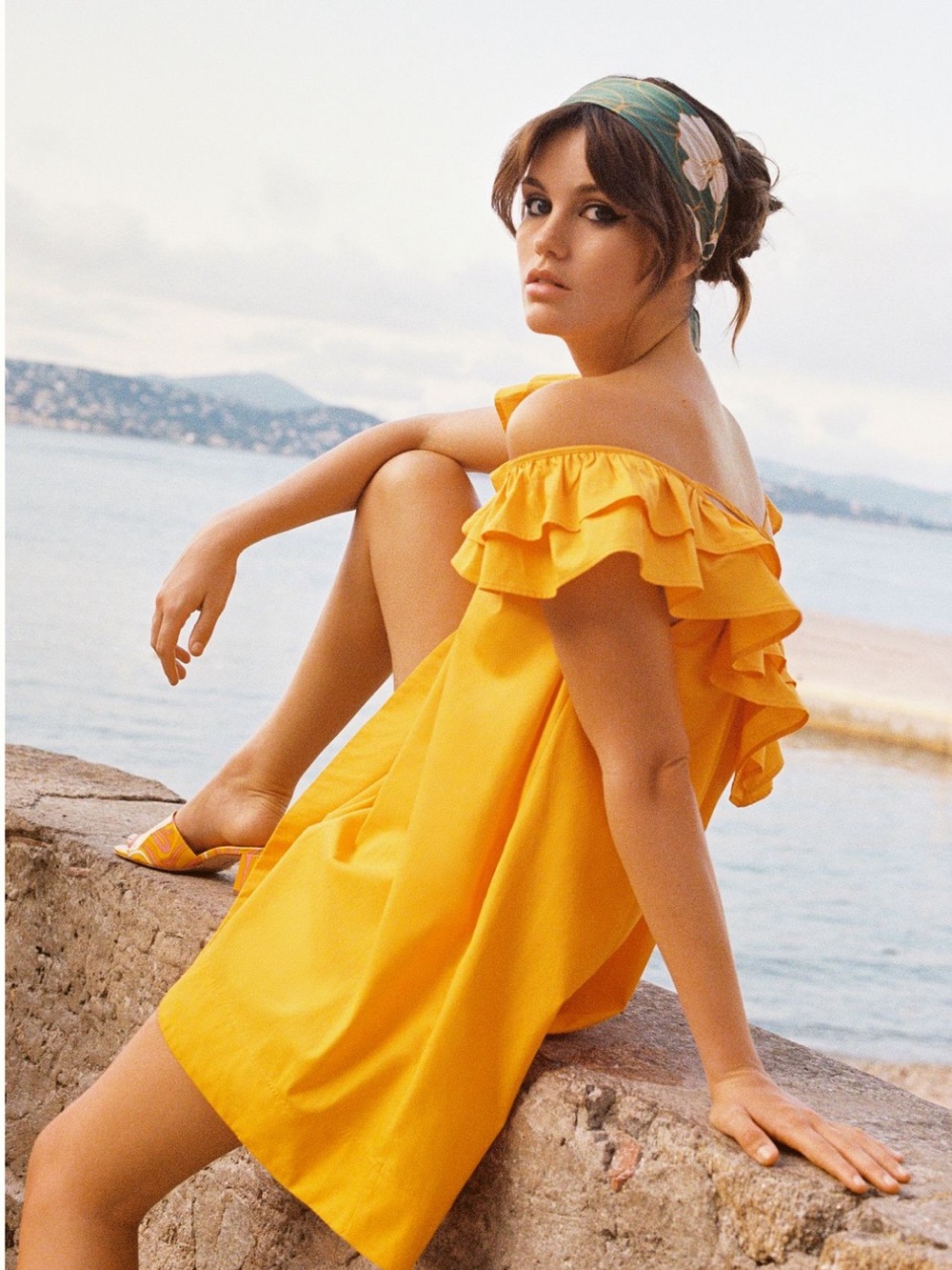 Maeve Ruffle Tunic Mini Dress